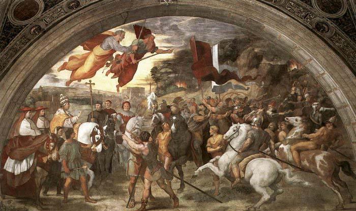 RAFFAELLO Sanzio The Meeting between Leo the Great and Attila Germany oil painting art